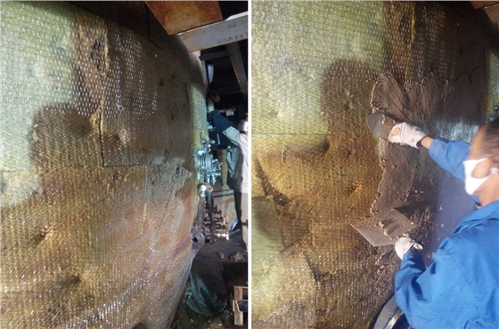 哈鍋?lái)椖浚哄仩t本體保溫--陶瓷纖維毯+巖棉+鋼絲網(wǎng)-火龍耐材提供